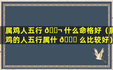 属鸡人五行 🐬 什么命格好（属鸡的人五行属什 🐟 么比较好）